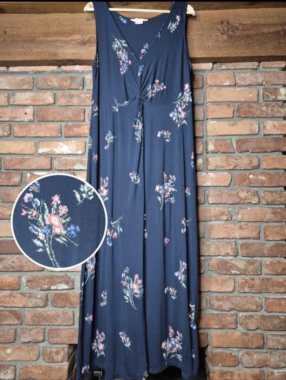 In Every Story Navy Floral Twist Front Maxi Dress Size X 14–16